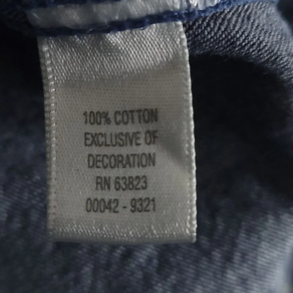 Christopher & Banks Womens Jean‎ Jacket Button Collar Stitching Pockets Blue 4